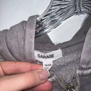 Charcoal, grey cropped hoodie